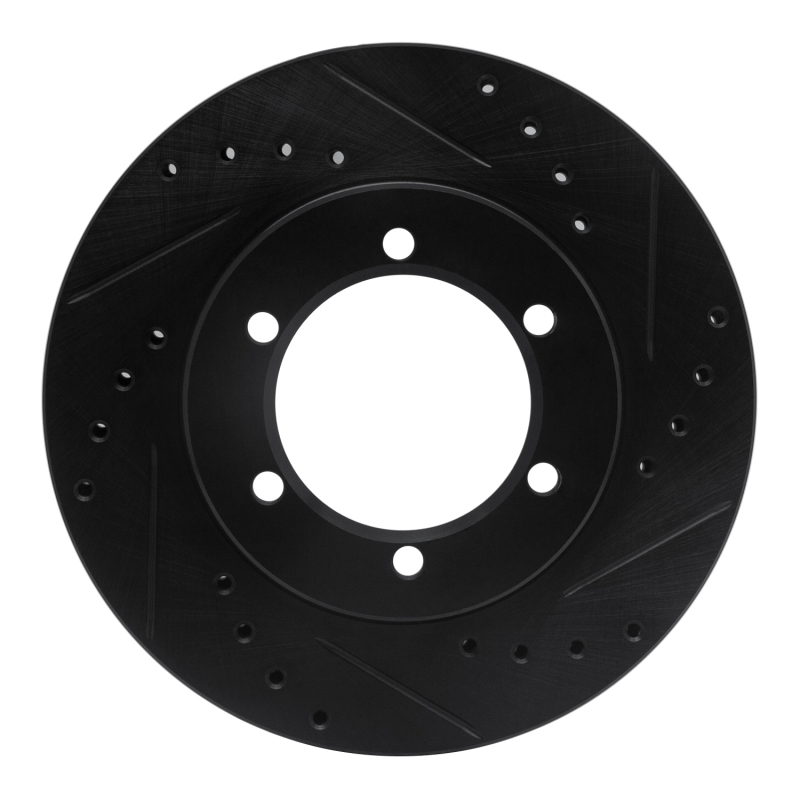 Nissan NP300 Brake Rotor (1) - Front Right - R1 Concepts - Drilled & Slotted - Black - `98-`15